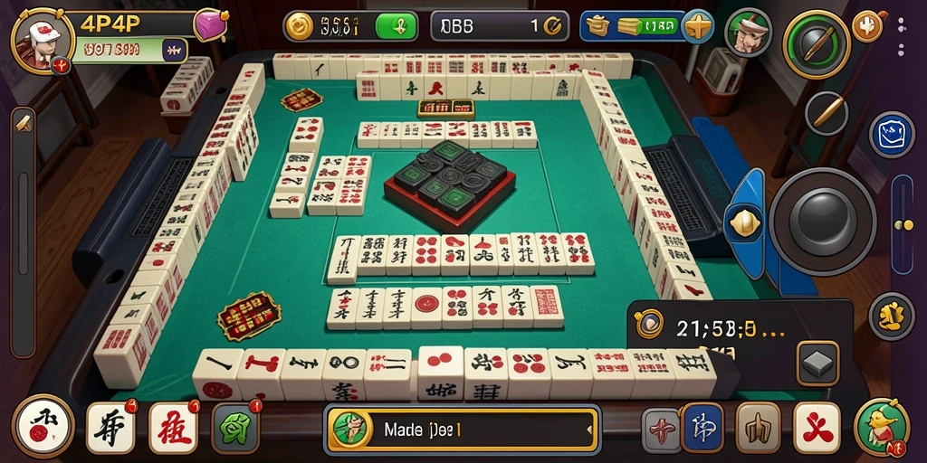 Screenshot gameplay <strong>4P4P</strong> yang menampilkan keindahan dan tantangan permainan Mahjong.