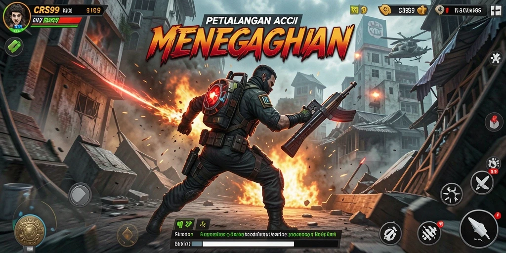 Gameplay menegangkan dengan pertarungan aksi yang seru.