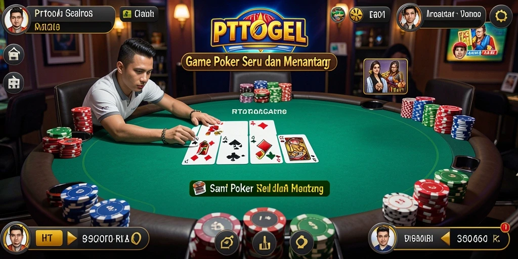 Tampilan screenshot PTTOGEL menunjukkan pengalaman bermain Poker yang seru dan menantang.