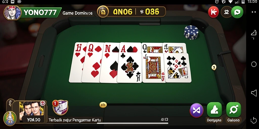Tampilan gameplay seru dalam YONO777 saat bermain domino.