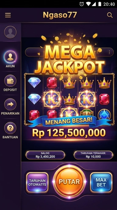 Screenshot aplikasi ngaso77 yang menampilkan antarmuka pengguna yang ramah.